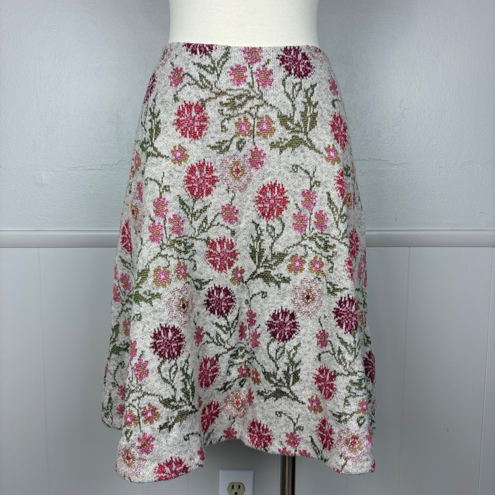 Anthropologie Cecilia Prado Meadowlark Sweater Skirt Size S Floral Texture Fairy